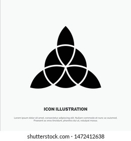 Irish Celtic knot Flower solid Glyph Icon vector