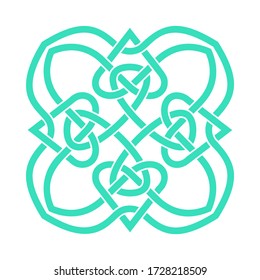 Irish celtic shamrock knot in circle. Symbol of Ireland. Traditional medieval frame pattern illustration. Scandinavian or Celtic ornament. Isolated vector pictogram. Simple vector illustration