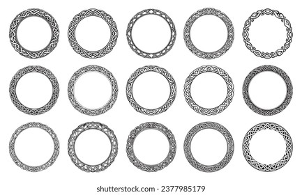 Irish Celtic Vektorrunzelset, Kollektion geflochtene Mandala Muster Grußkarte und Einladungshintergrund, St Patrick's Day Ornament.