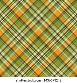 Irish check plaid fabric texture seamless pattern. Vector illustration.