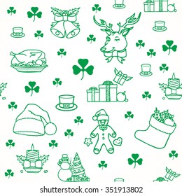 Irish Christmas seamless background