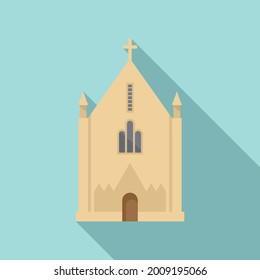 Irish church icon flat vector. Cross ireland church. Celtic dublin art