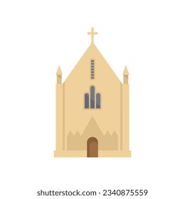 Irish church icon flat vector. Cross ireland church. Celtic dublin art isolated