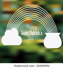 irish and cloud  for St. Patrick's Day pot on fuzzy green background