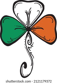 Irish clover with color of Ireland flag