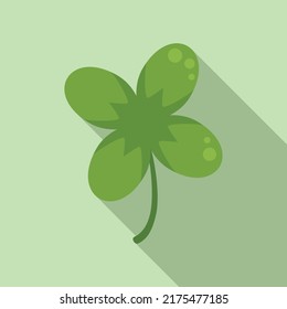 Irish clover icon flat vector. Four leaf. St patrick