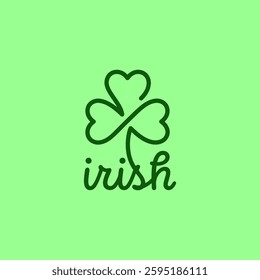 Irish clover logo design template. Vector illustration.