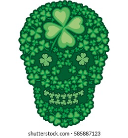 Irish coat of arms with skull and clover, grunge vintage design t shirts