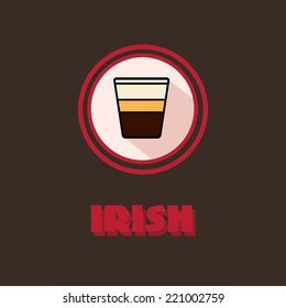 Irish. Coffe type. Vector flat icon
