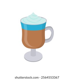 Irish Coffee, Cocktails Vector illustration, Isolated