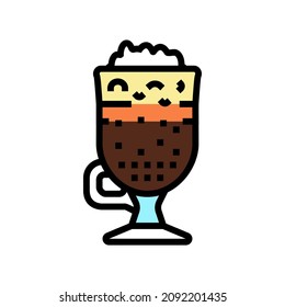 irish coffee color icon vector. irish coffee sign. isolated symbol illustration