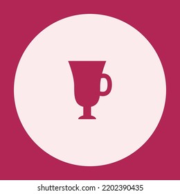 irish coffee glass icon glyph with round background for social media highlight