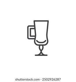 Irish Coffee Glass line icon. linear style sign for mobile concept and web design. Glass mug with a handle outline vector icon. Symbol, logo illustration. Vector graphics