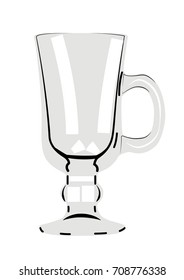 Irish coffee glass realistic vector illustration isolated