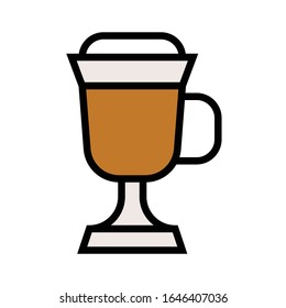 Irish coffee icon, Saint patrick's day related vector illustration