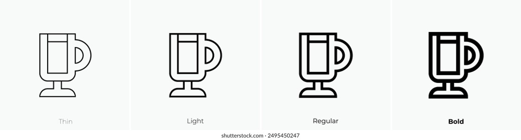 irish coffee icon. Thin, Light Regular And Bold style design isolated on white background