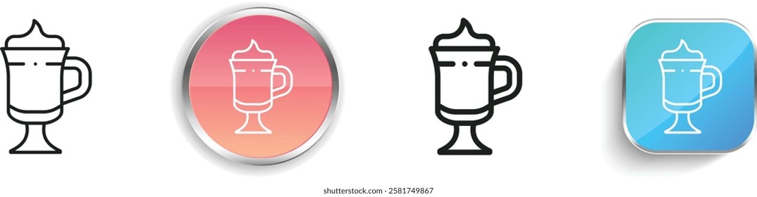 irish coffee icon. Thin Linear, Regular and Button Style Design Isolated On White Background