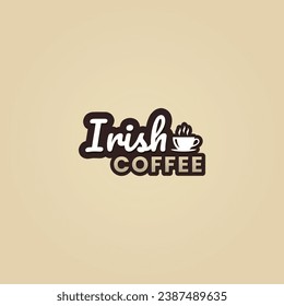 irish coffee logo or irish coffee label vector isolated in flat style. Best irish coffee logo vector for product packaging design element. irish coffee label vector for product packaging.