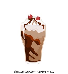 Irish coffee milkshakes.Isolated vector illustration on a white background.