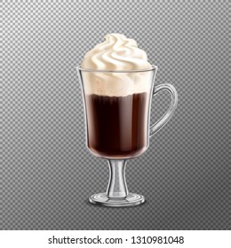 Irish coffee on transparent background