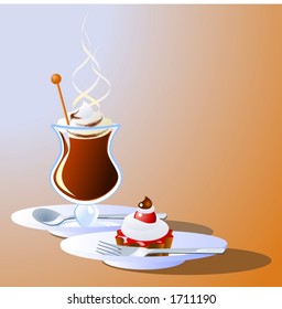 Irish coffee with tart
