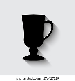 Irish Coffee. Vector  with shadow on a grey background