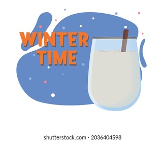 Irish coffee. Winter drink. Flat vector illustration