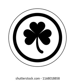 Irish coin isolated in black and white