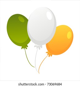 irish colored balloons isolated on white