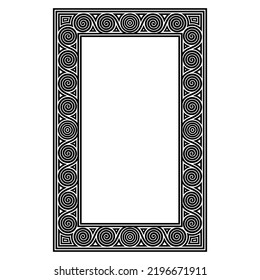 Irish design in vintage, retro style. Frame in the Old Norse Celtic style, isolated on white, vector illustration