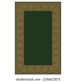 Irish design in vintage, retro style. Frame in the Old Norse Celtic style, isolated on white, vector illustration