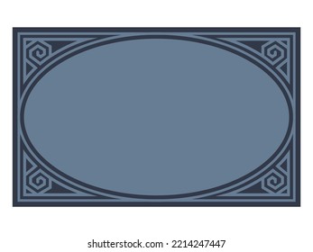 Irish design in vintage, retro style. Frame in the Old Norse Celtic style, isolated on white, vector illustration