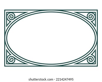 Irish design in vintage, retro style. Frame in the Old Norse Celtic style, isolated on white, vector illustration