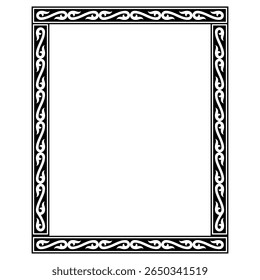 Desenho irlandês em vintage, estilo retro. Quadro no estilo celta nórdico antigo, isolado em branco, ilustração vetorial