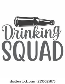 Irish Drinking Squad - funny St Patrick's Day inspirational lettering design for posters, flyers, t-shirts, cards, invitations, stickers, banners, gifts. Irish leprechaun shenanigans beer funny quote