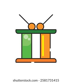 Irish Drum with Drumsticks Vector Isolated Icon