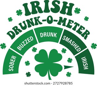 Irlandês Bêbado O Metro engraçado St Patrick Day Vetor Design