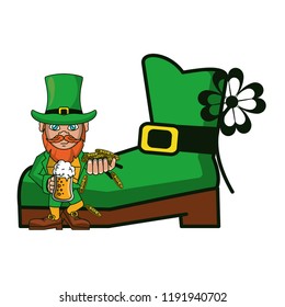 Irish elf with beer and coins