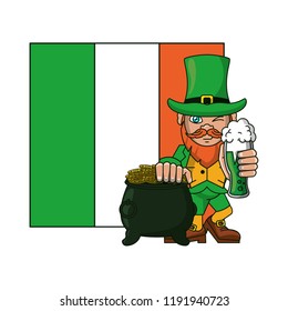 Irish elf with beer cup and pot coins