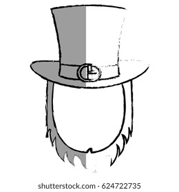 Irish elf hat with beard isolated icon