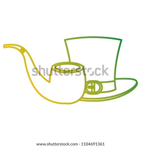 Irish elf hat and pipe wooden saint patrick