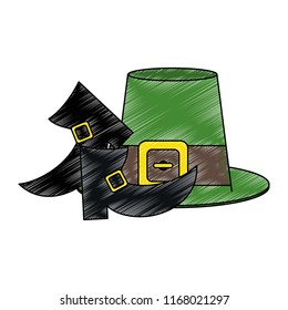 Irish elf hat and shoes scribble