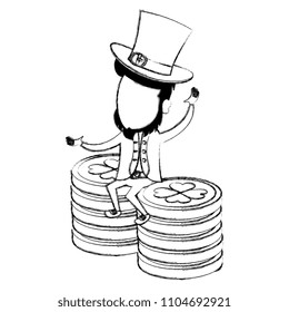 irish elf with pile coins