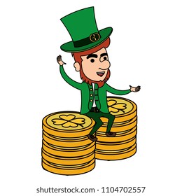 irish elf with pile coins