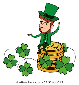 irish elf with pile coins
