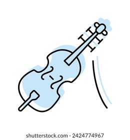 Irish Fiddle icon, fiddle, irish, symbol, music color shadow thinline icon, editable vector icon, pixel perfect, illustrator ai file