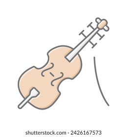 Irish Fiddle icon, fiddle, irish, symbol, music lineal color icon, editable vector icon, pixel perfect, illustrator ai file