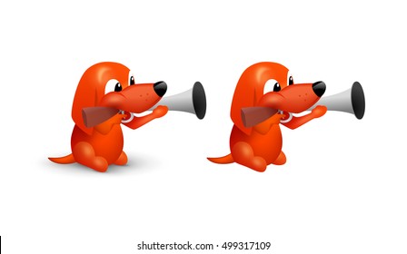 Irish Fire Setter isolated on white with shadow and without. Cute Mascot for Hunting Club.