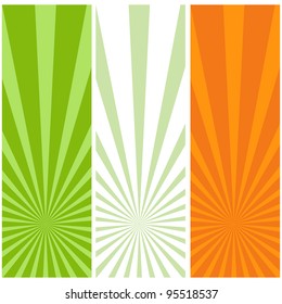 Irish flag banners isolated on a white background. Vector illustration.