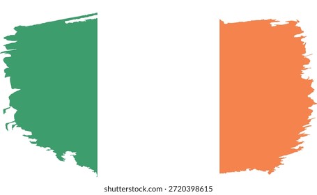 Elemento de diseño de trazo de pincel de bandera irlandesa